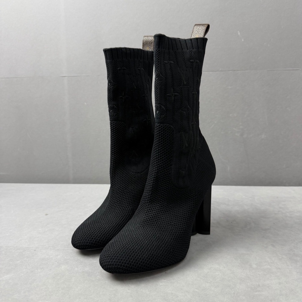 Authentic Louis Vuitton Black Heeled Boots